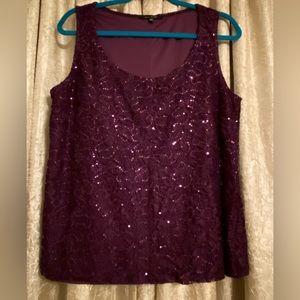BLUE SAGE PLUM SEQUINED VEST (B-9)